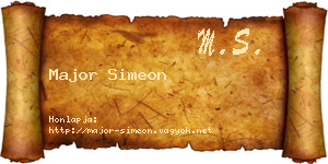 Major Simeon névjegykártya